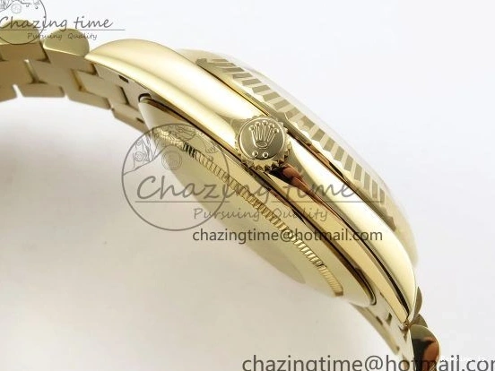 1224 Day Date 40 YG JDF 904L Steel White Stick Dial on President Bracelet VR3255 V3 (Gain Weight) Colorful 1373